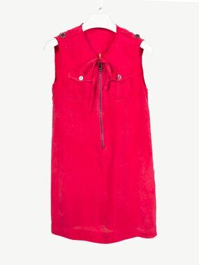 Burberry Pink Zip-Front Pocket Mini Dress